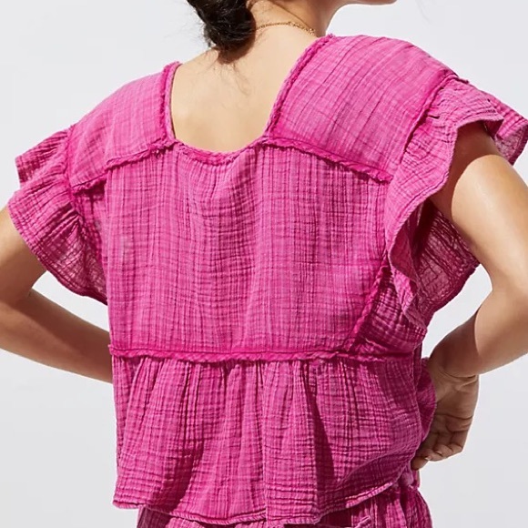 Anthropologie Daily Practice Gauzy Ruffled Top - Picture 4 of 5